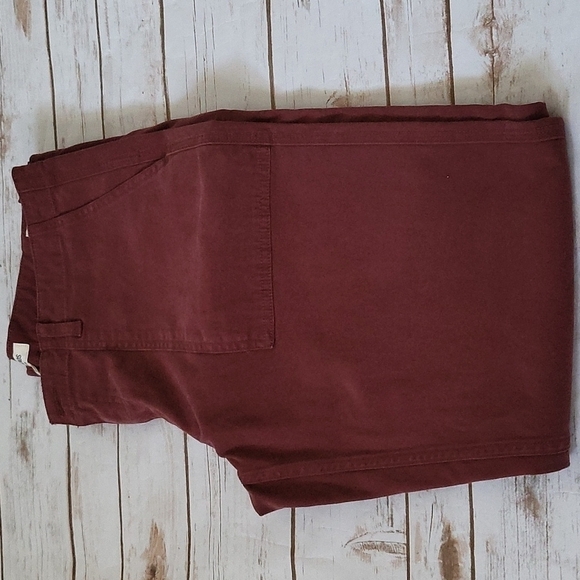 Goodthreads maroon stretch canvas Slim fit Flat front pants with 34.5" inseam - Picture 2 of 13